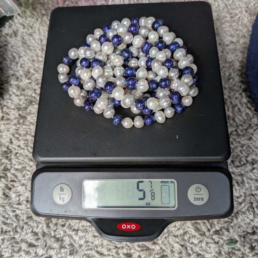 Elegant Pearl and Blue Beaded Necklace